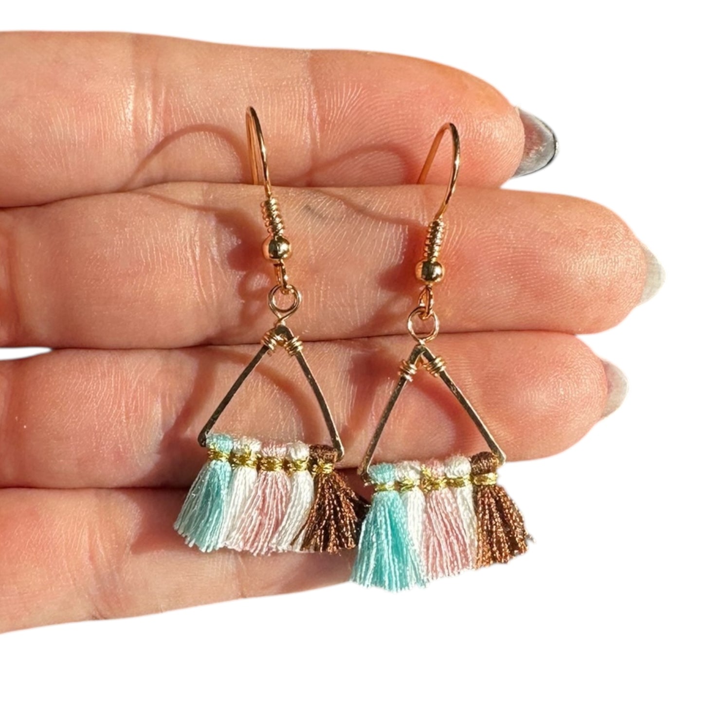14KT Gold Filled Hypoallergenic Fringe Dangle Wire Earring