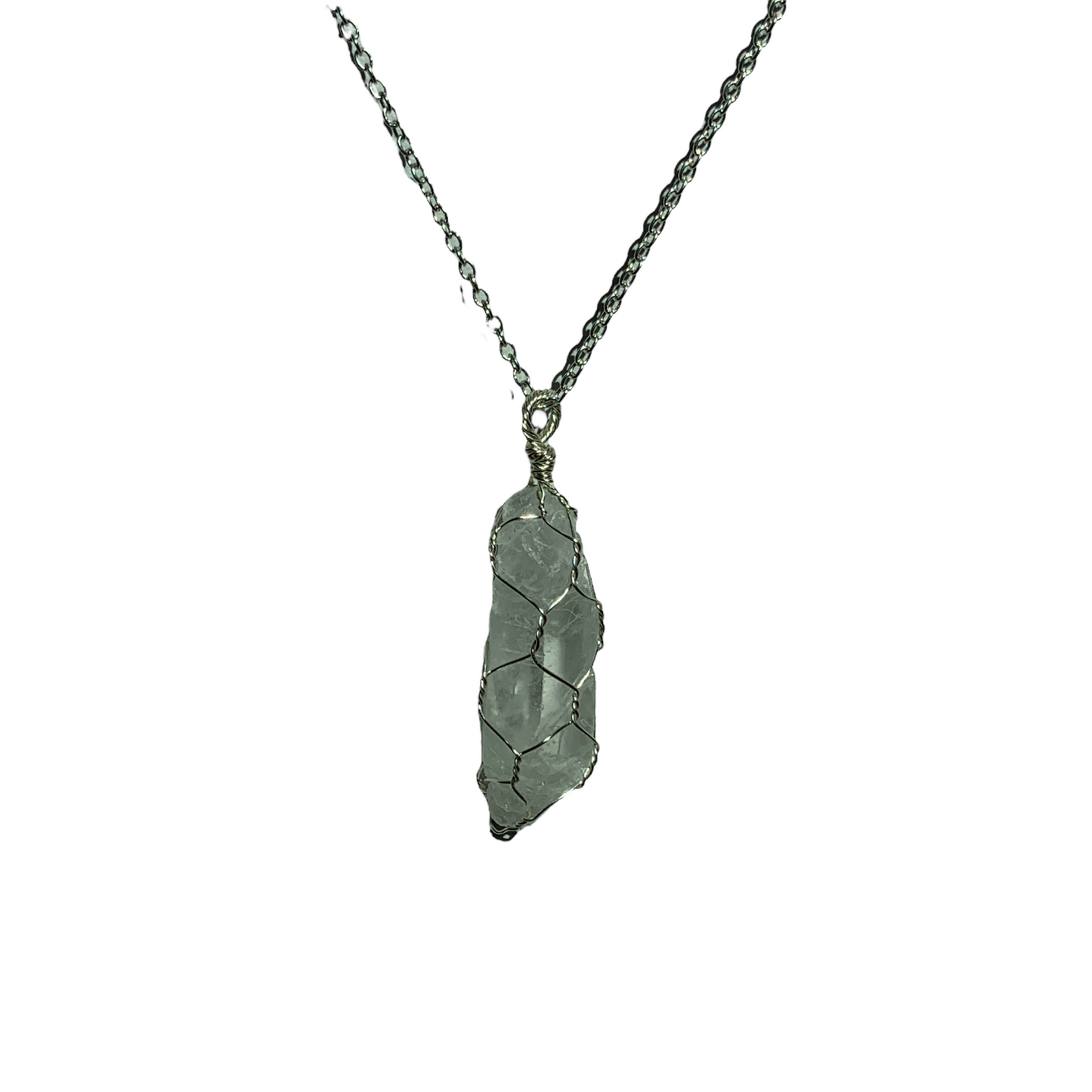 Sterling Silver | Gold Raw or Double Terminated Clear Quartz Caged Wire Wrapped Pendant
