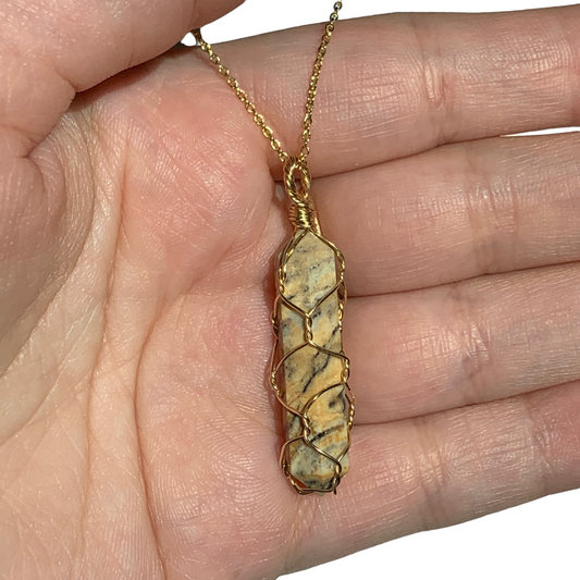 Sterling Silver | 14KT Gold Filled Wire Serpentine Wrapped Caged Pendant