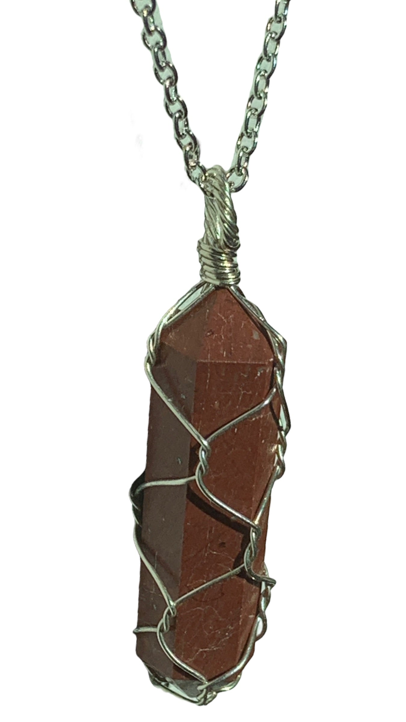 Sterling Silver | 14KT Gold Filled Red Jasper Cage Pendant