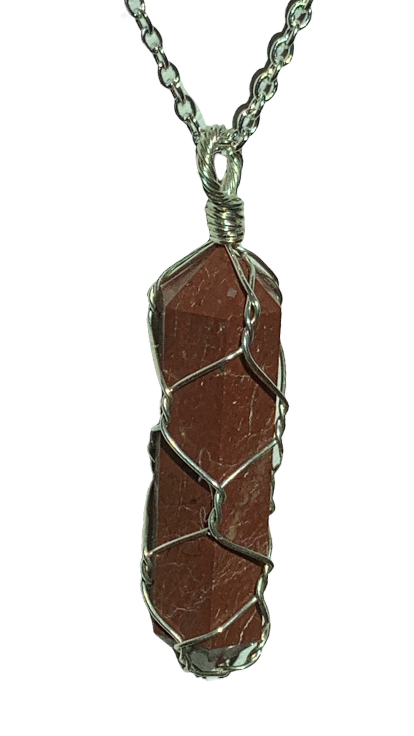 Sterling Silver | 14KT Gold Filled Red Jasper Cage Pendant