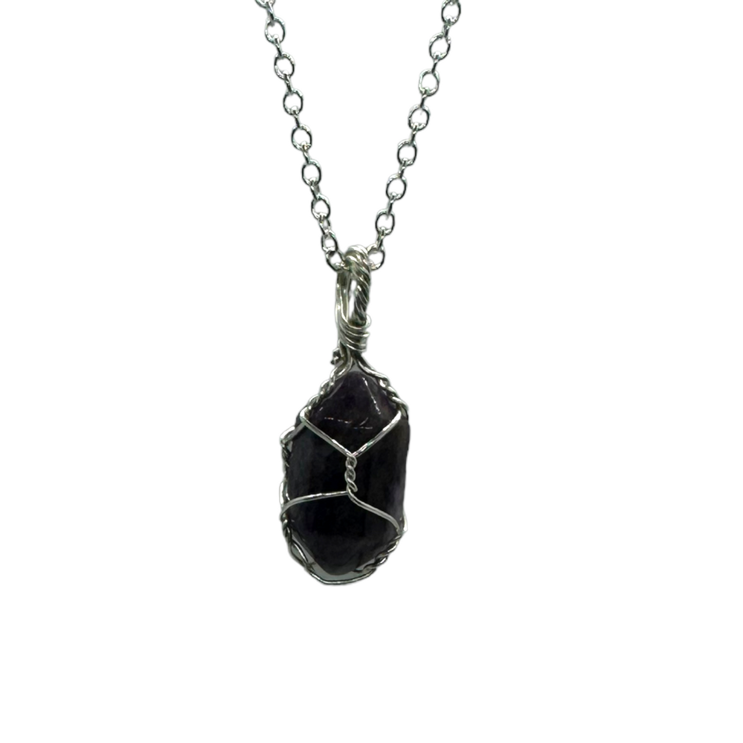 Sterling Silver | 14KT Gold Filled Amethyst Wire Wrapped Mini Cage Pendant