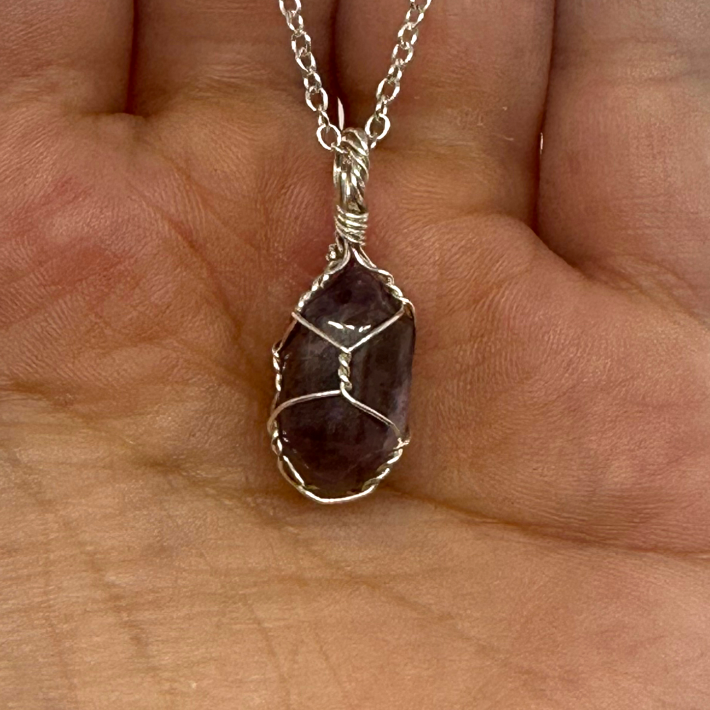 Sterling Silver | 14KT Gold Filled Amethyst Wire Wrapped Mini Cage Pendant