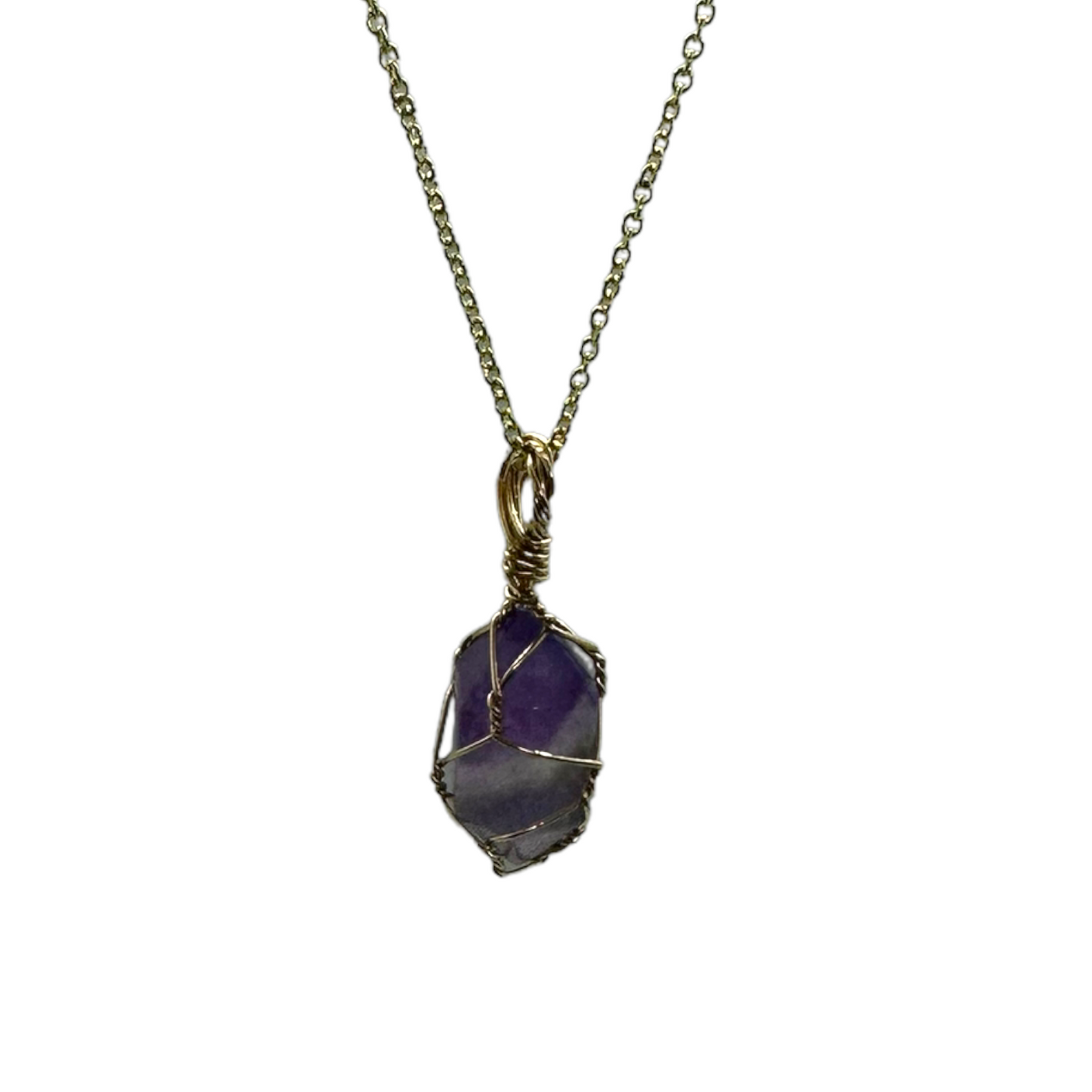 Sterling Silver | 14KT Gold Filled Amethyst Wire Wrapped Mini Cage Pendant