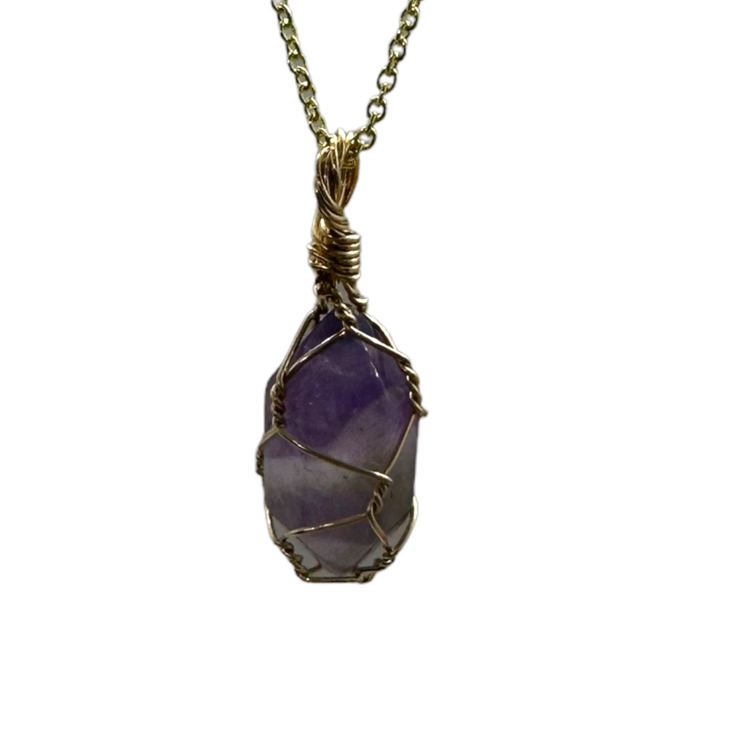 Sterling Silver | 14KT Gold Filled Amethyst Wire Wrapped Mini Cage Pendant