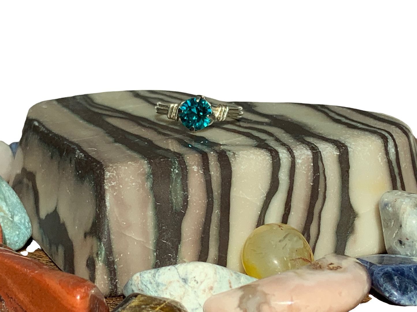 Sterling Silver | 14KT Gold Filled Blue Zircon Crystal Ring