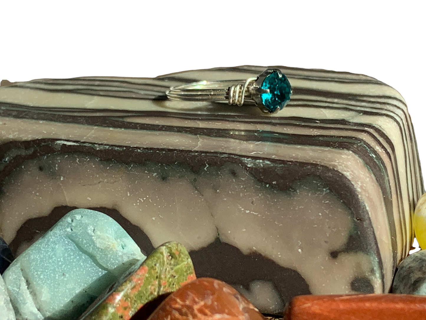 Sterling Silver | 14KT Gold Filled Blue Zircon Crystal Ring