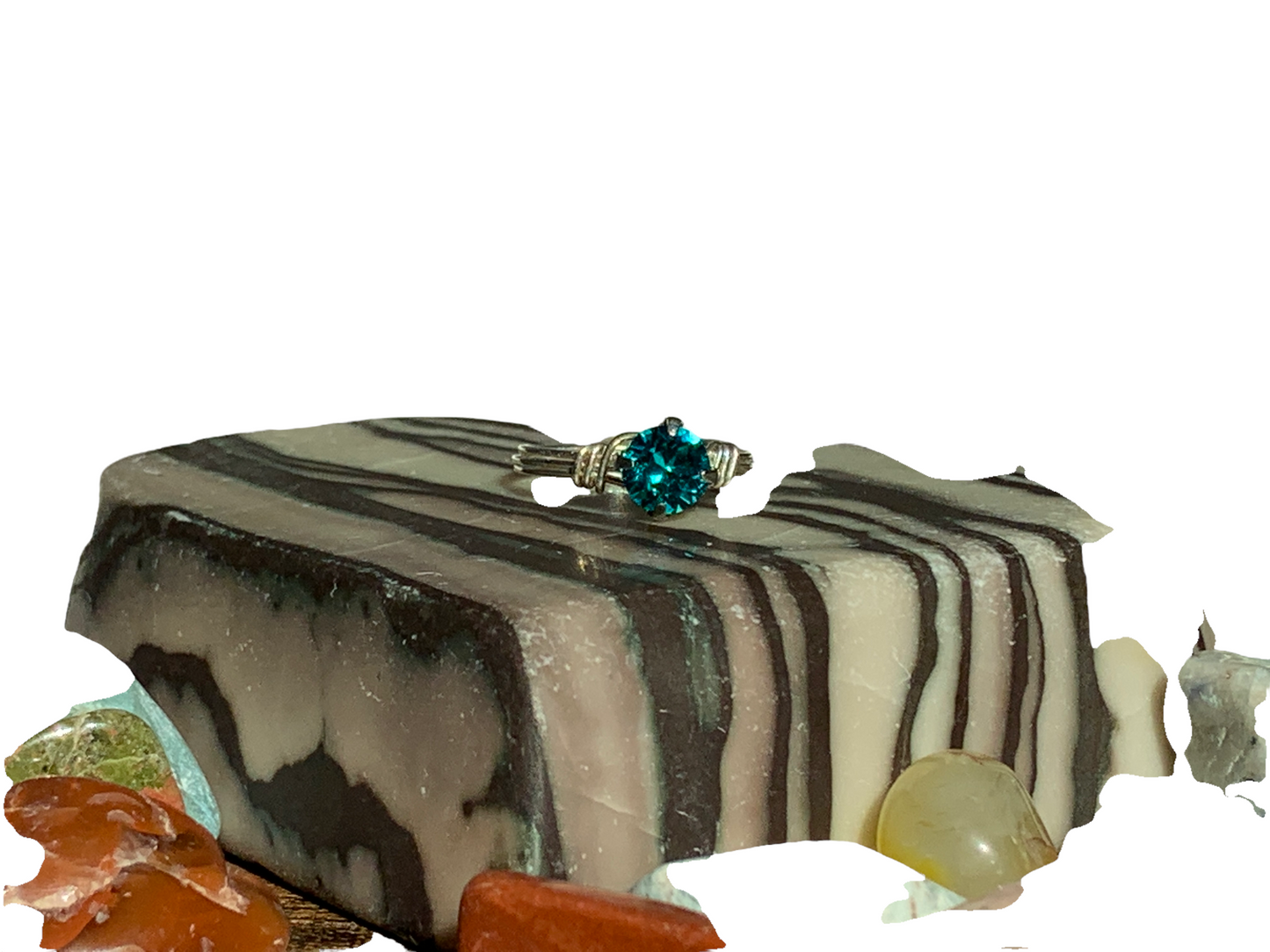 Sterling Silver | 14KT Gold Filled Blue Zircon Crystal Ring