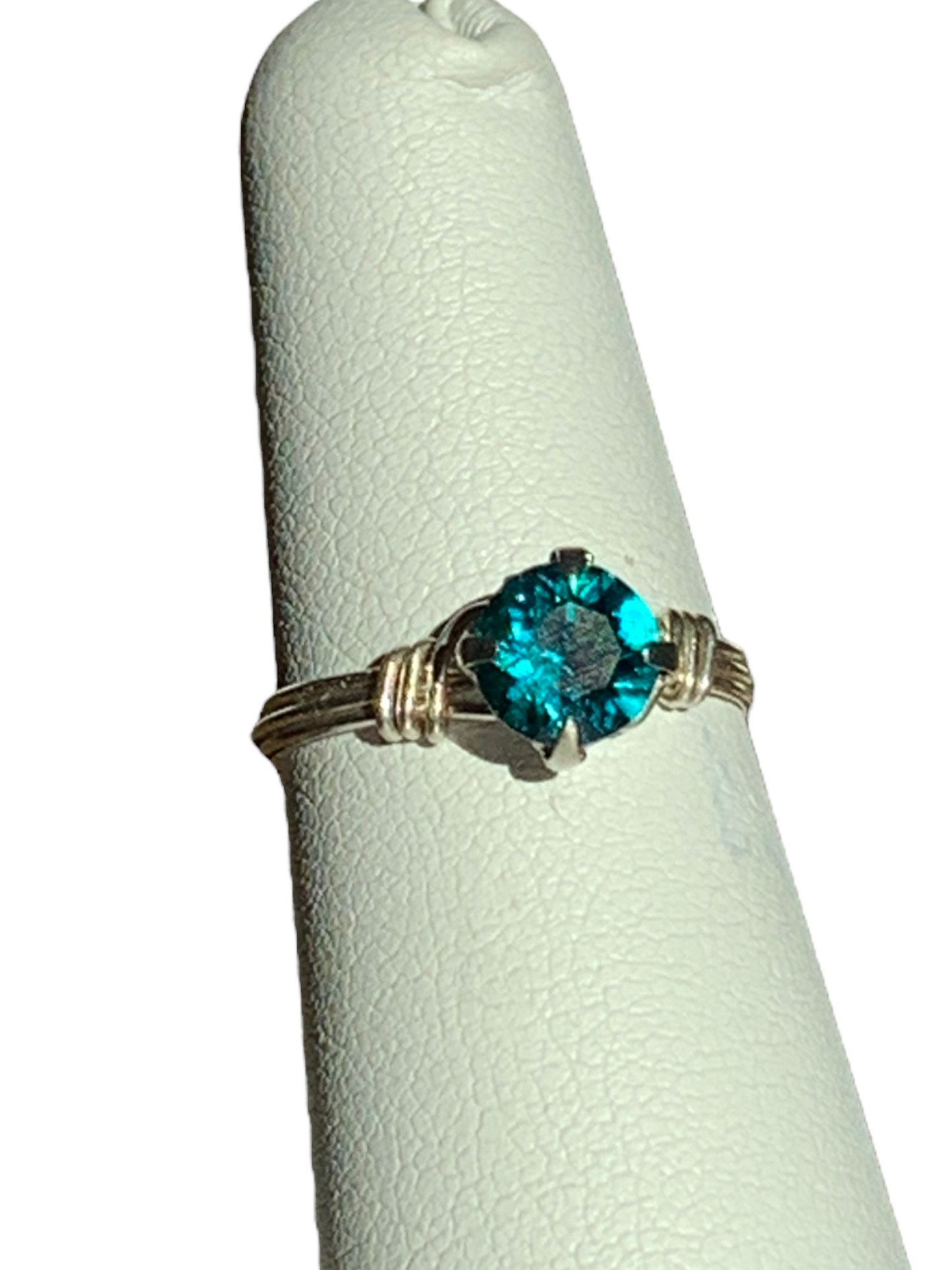 Sterling Silver | 14KT Gold Filled Blue Zircon Crystal Ring