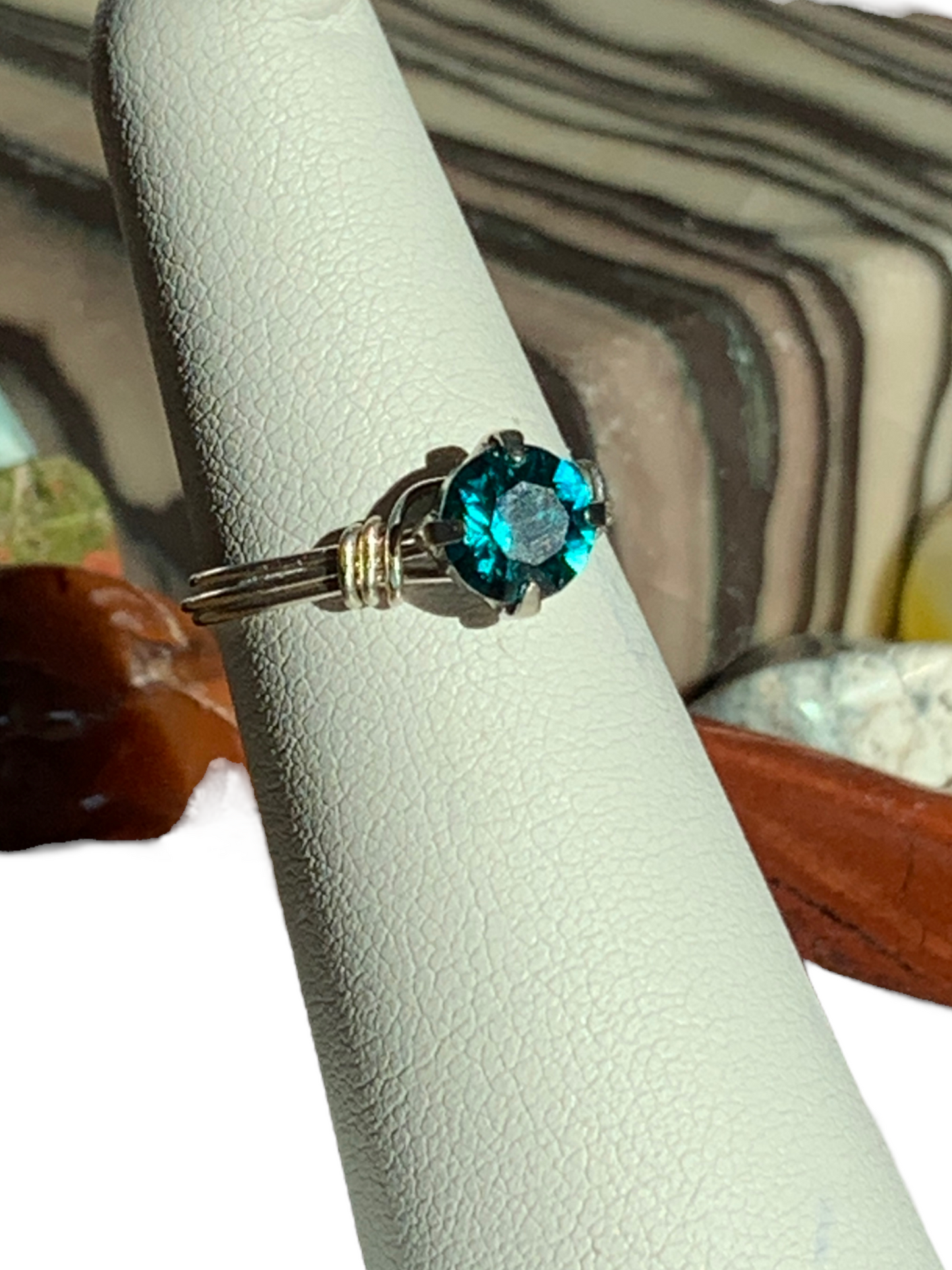 Sterling Silver | 14KT Gold Filled Blue Zircon Crystal Ring