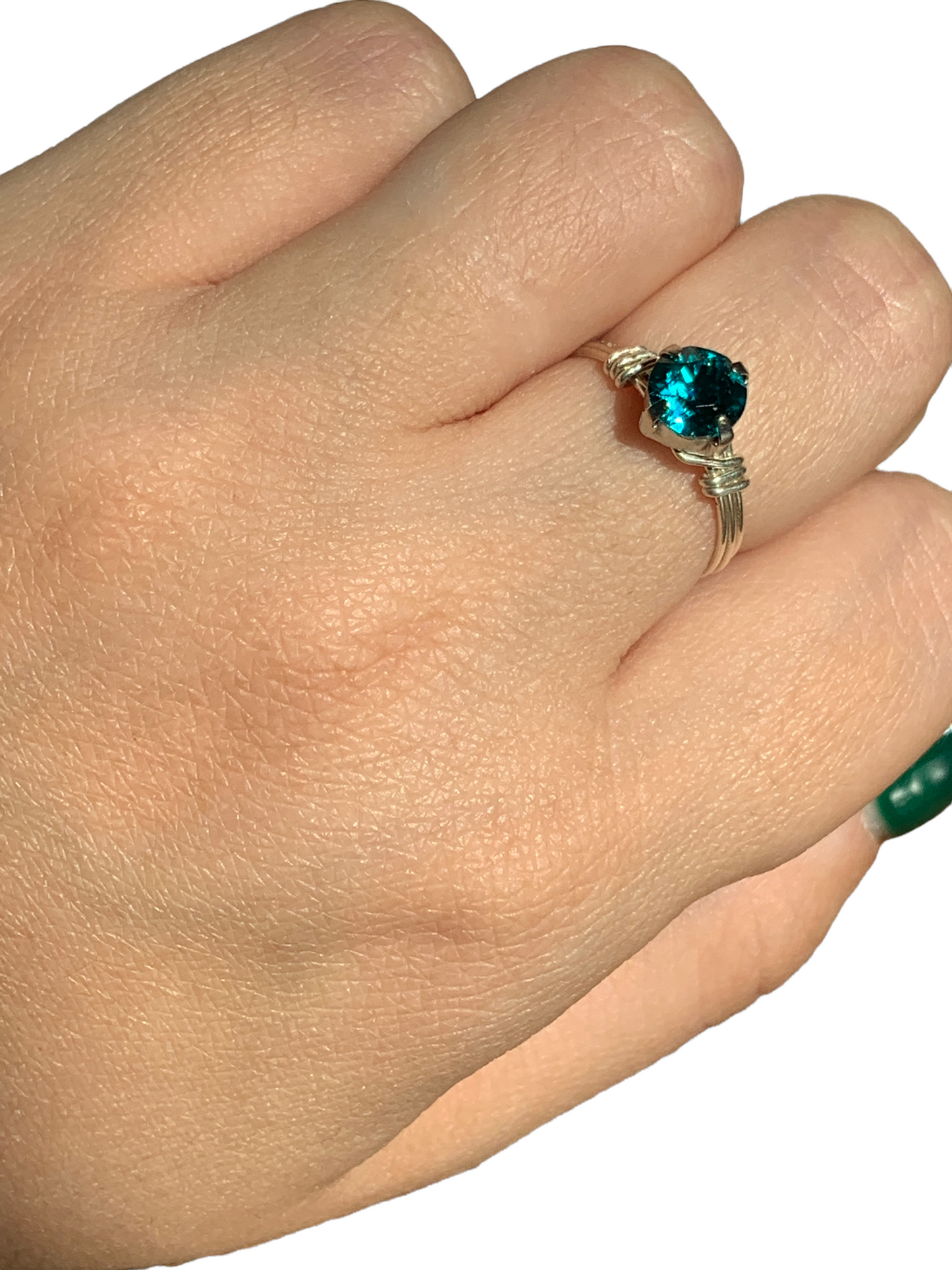 Sterling Silver | 14KT Gold Filled Blue Zircon Crystal Ring