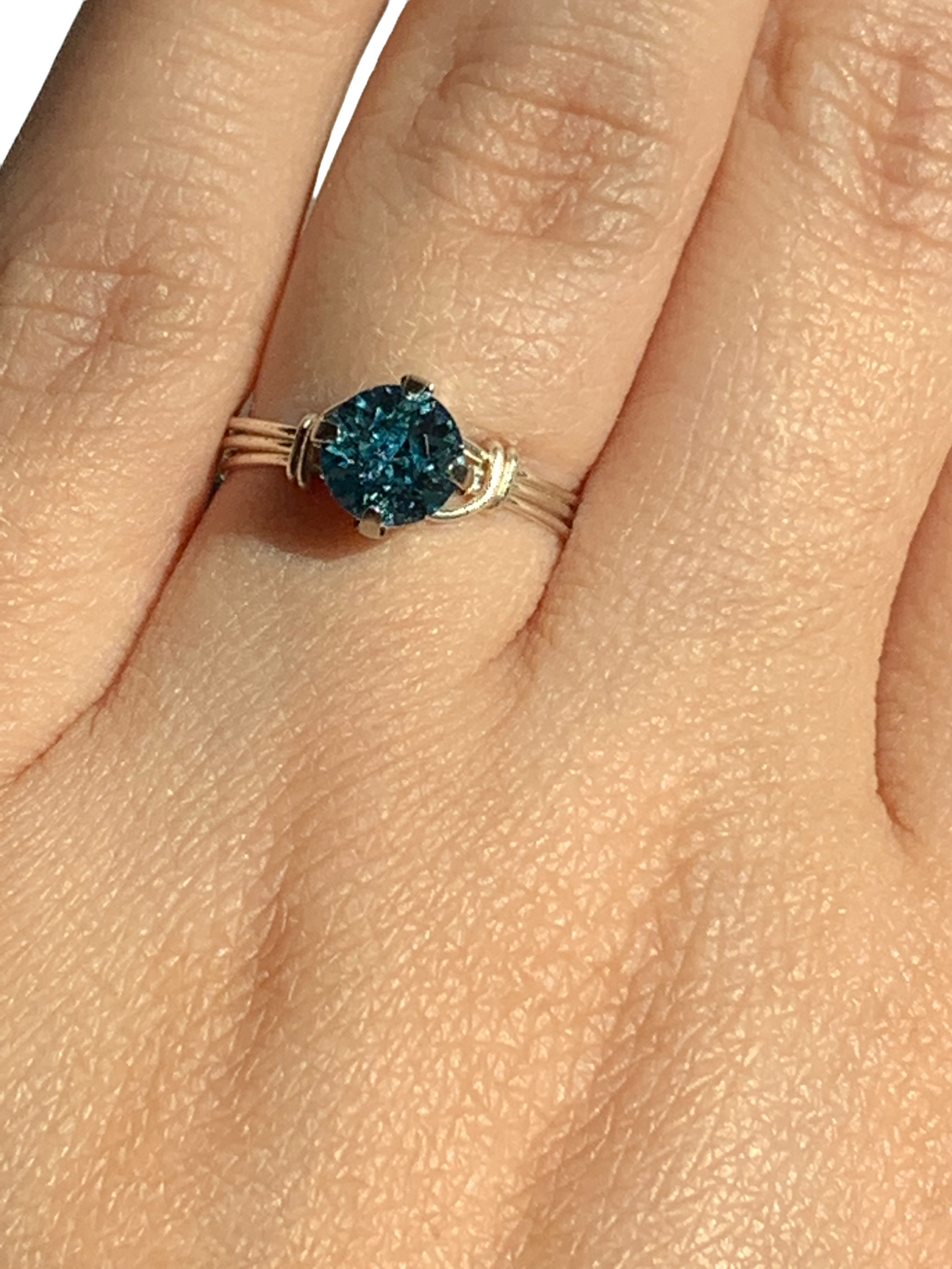 Sterling Silver | 14KT Gold Filled Aquamarine Crystal Ring