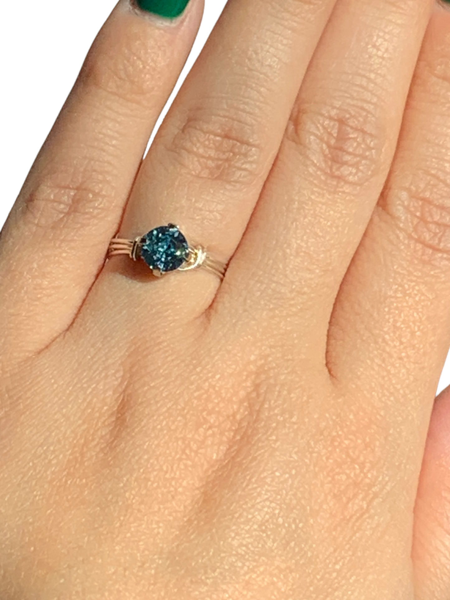 Sterling Silver | 14KT Gold Filled Aquamarine Crystal Ring