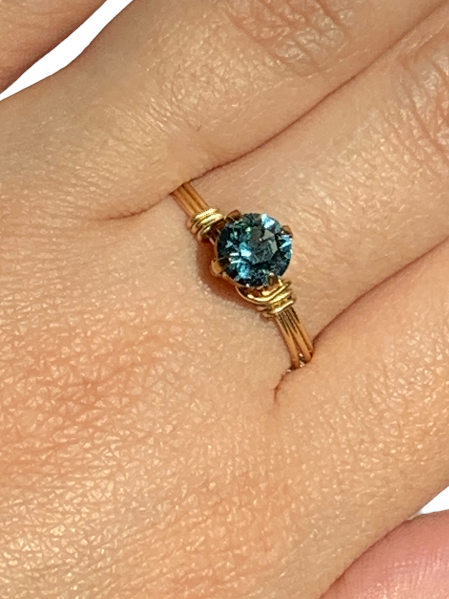 Sterling Silver | 14KT Gold Filled Aquamarine Crystal Ring