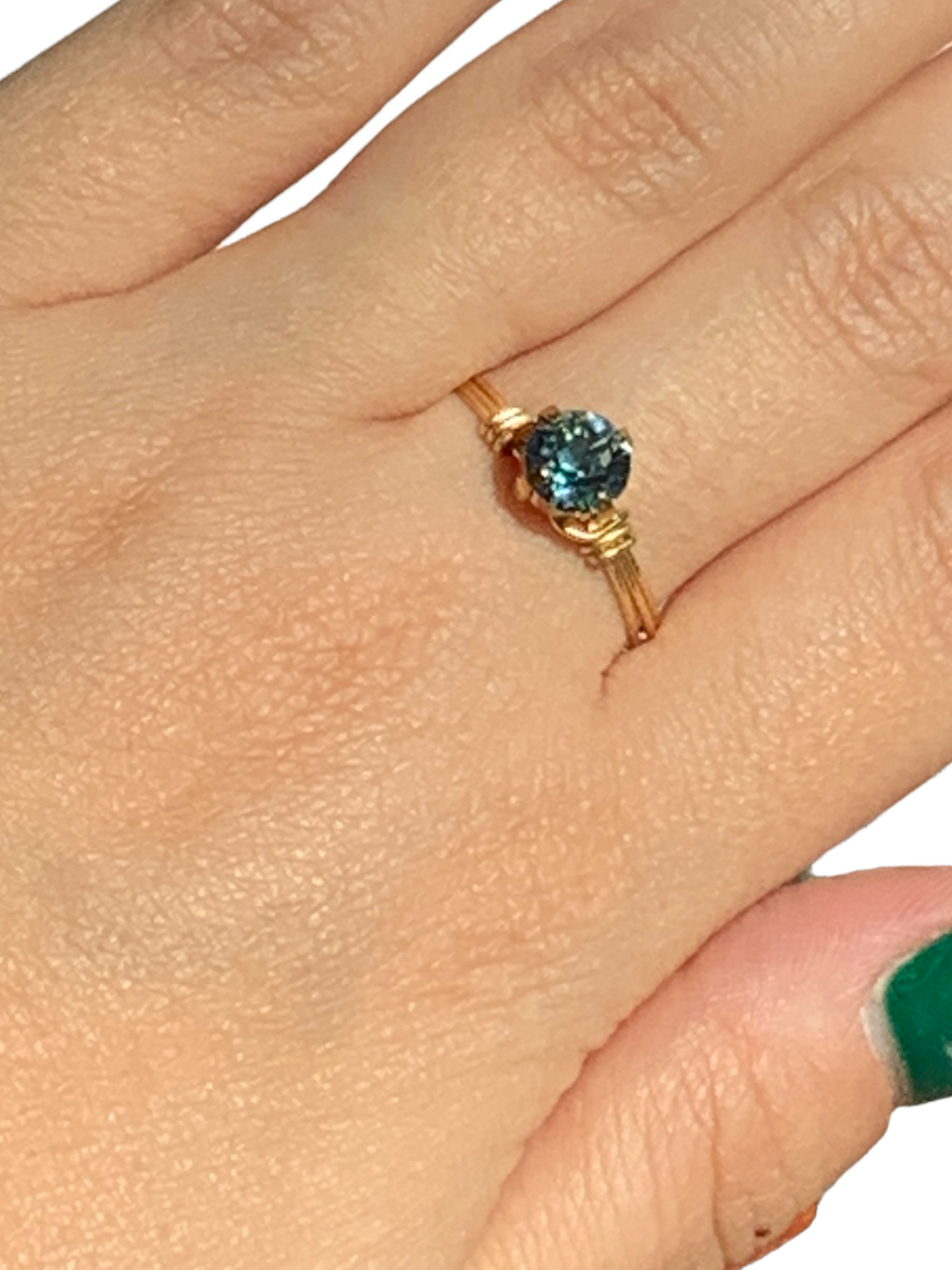 Sterling Silver | 14KT Gold Filled Aquamarine Crystal Ring
