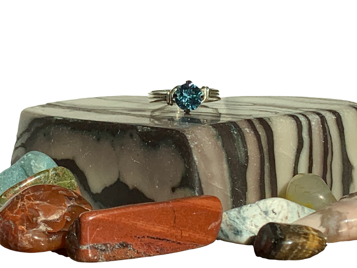 Sterling Silver | 14KT Gold Filled Aquamarine Crystal Ring
