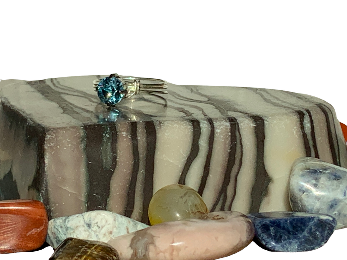 Sterling Silver | 14KT Gold Filled Aquamarine Crystal Ring