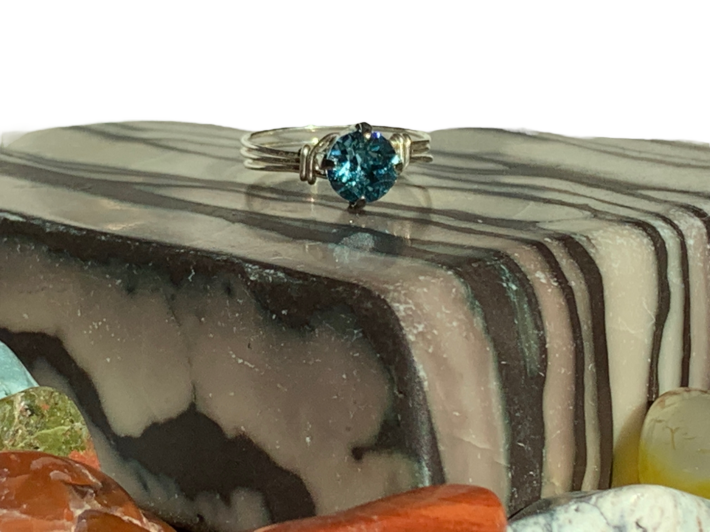 Sterling Silver | 14KT Gold Filled Aquamarine Crystal Ring