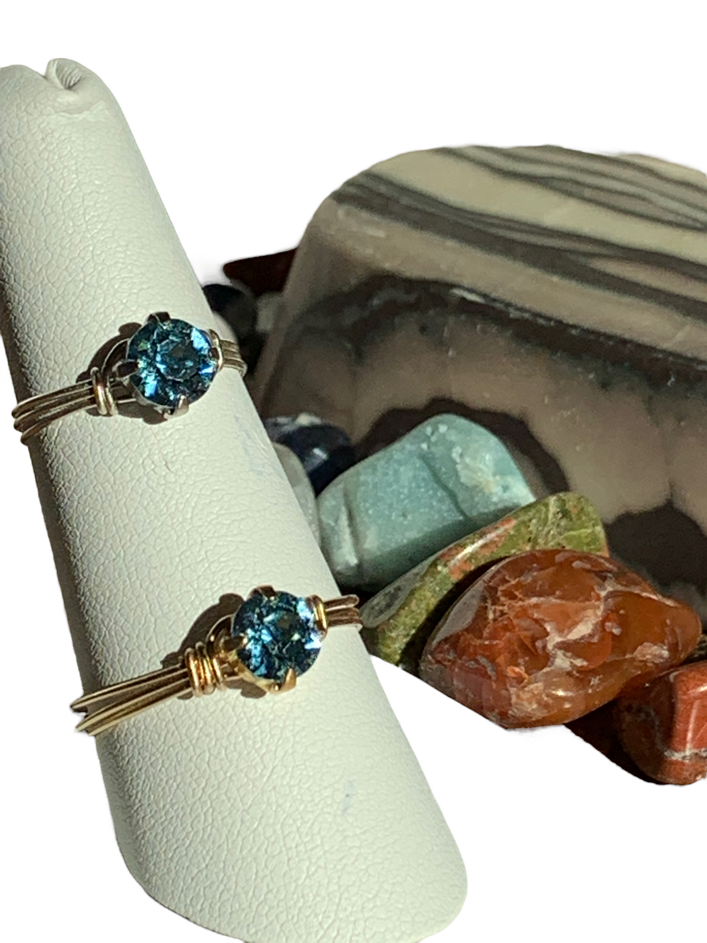 Sterling Silver | 14KT Gold Filled Aquamarine Crystal Ring