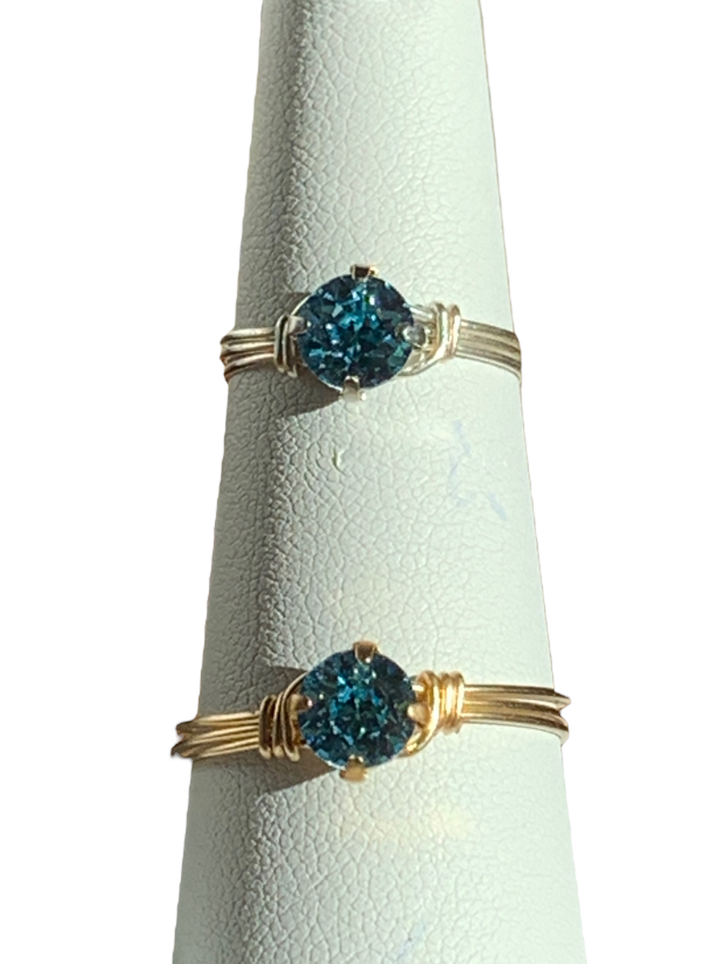 Sterling Silver | 14KT Gold Filled Aquamarine Crystal Ring