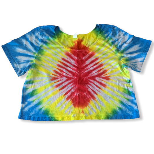 Adult XL Colorful Crop Top Tie Dye Shirt