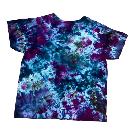 Toddler 5T Fuchsia Black and Blue Scrunch Ice Dye Tie Dye Shirt