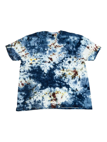 Adult 3XL Black Brown and Blue Scrunch Ice Dye Tie Dye Shirt