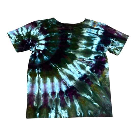 Toddler 2T Purple and Green Spiral Ice Dye Tie Dye Shirt