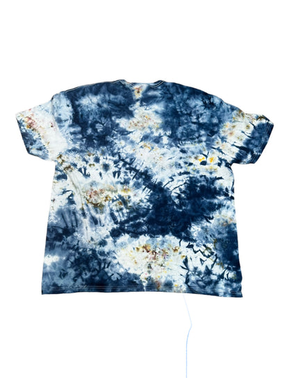 Adult 3XL Black Brown and Blue Scrunch Ice Dye Tie Dye Shirt