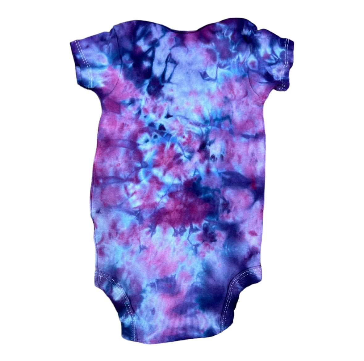 Infant 3-6 Months Purple Hues Scrunch Ice Dye Tie Dye Onesie