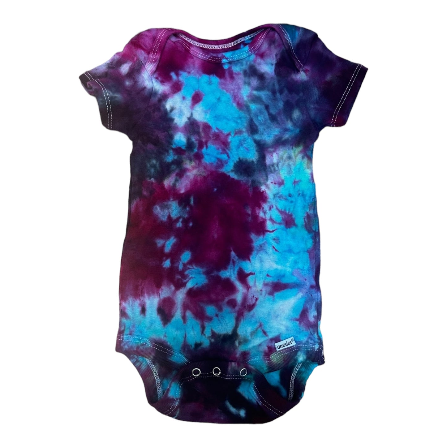 Youth Medium Blue and Purple Scrunch Ice Dye Tie Dye Shirt