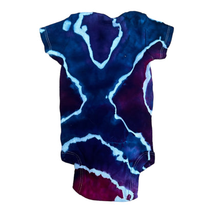 Infant 0-3 Months Purple and Blue Geode Ice Dye Tie Dye Onesie