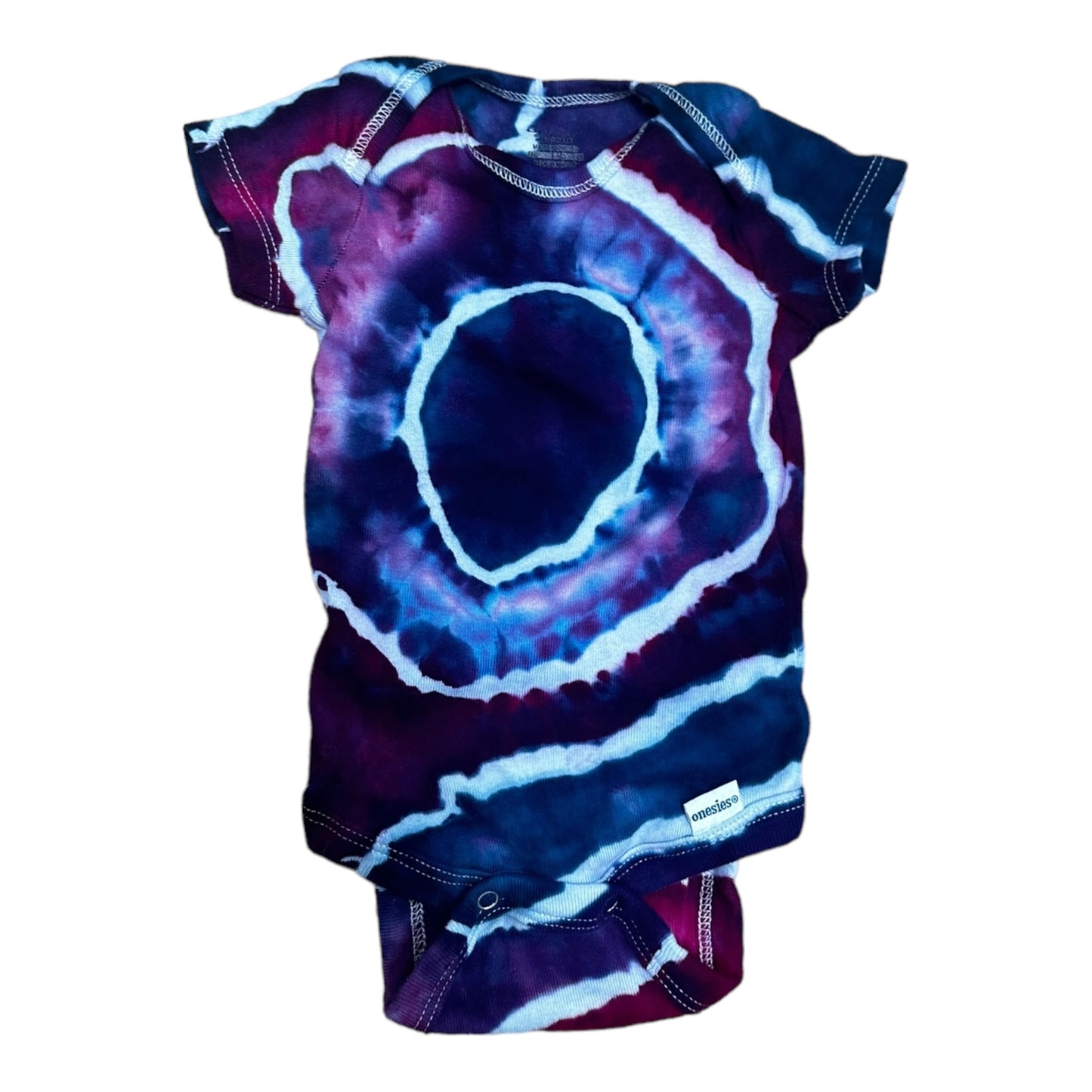 Infant 0-3 Months Purple and Blue Geode Ice Dye Tie Dye Onesie