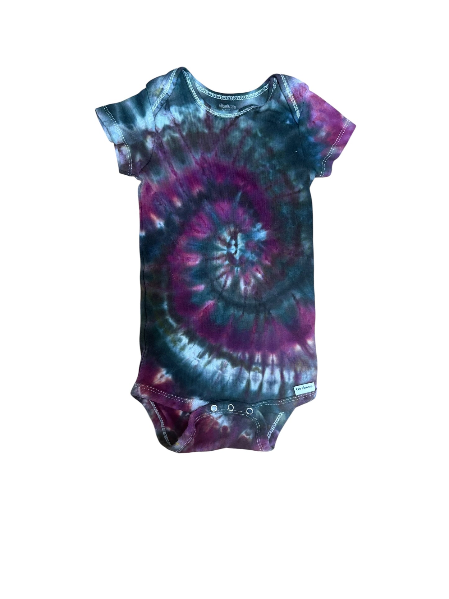 Infant 24 Months Black and Purple Ice Dye Tie Dye Onesie