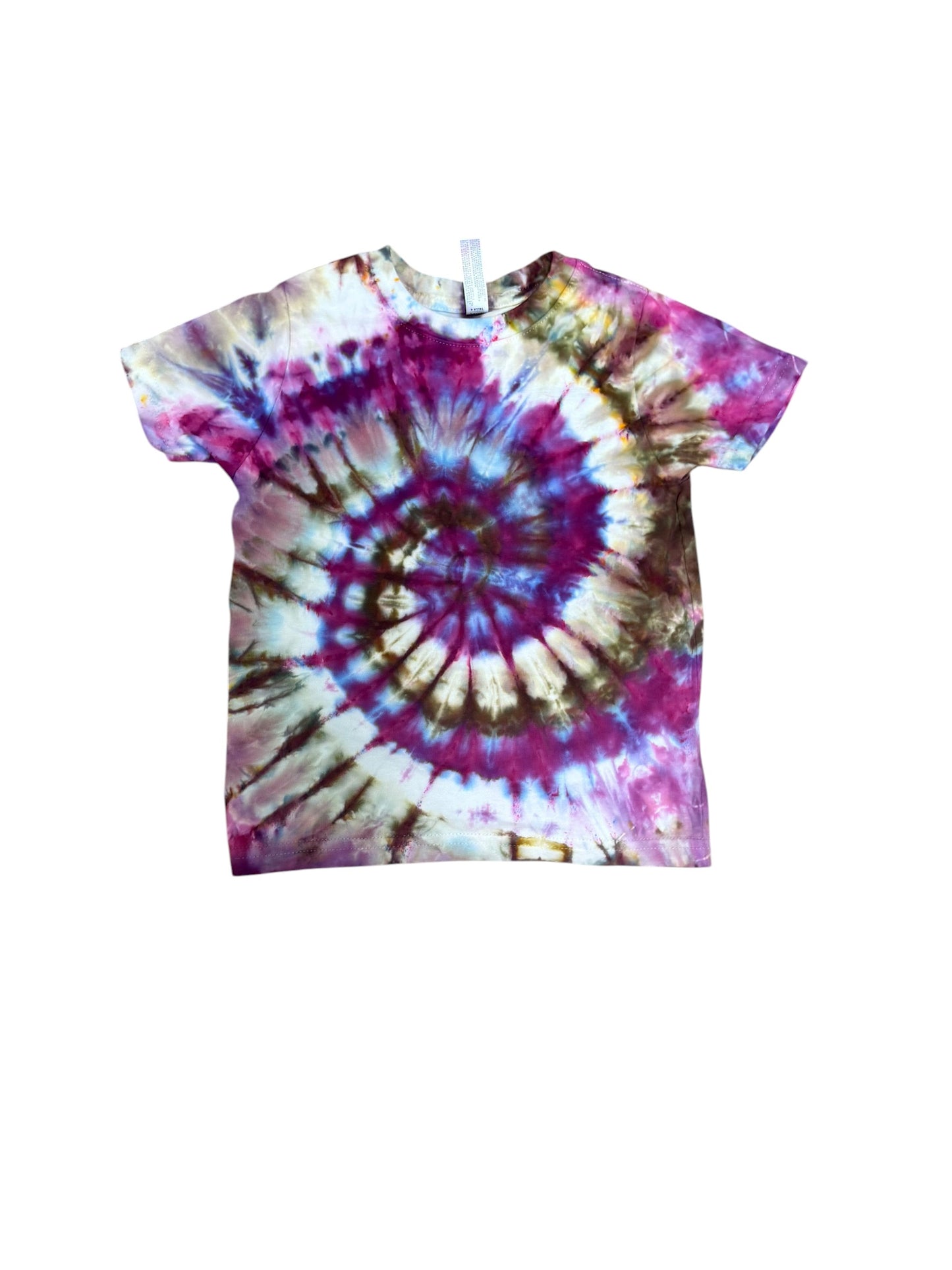 Toddler 4T Brown Blue and Purple Spiral Ice Dye Tie Dye Shirt