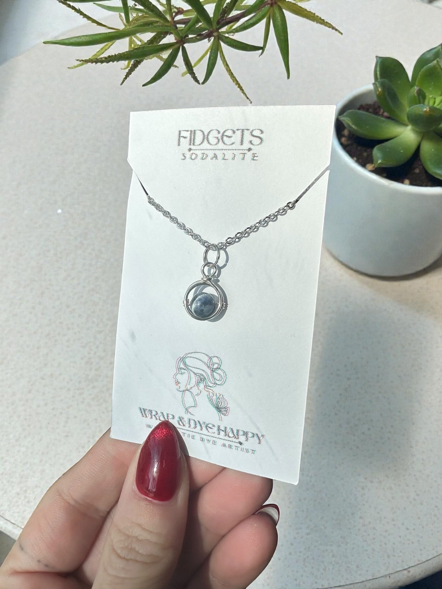 Sterling Silver | 14KT Gold Filled Mini Crystal Fidget Wire Wrapped Pendant