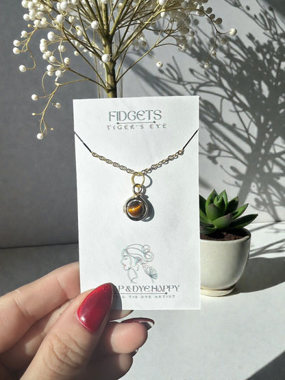 Sterling Silver | 14KT Gold Filled Mini Crystal Fidget Wire Wrapped Pendant