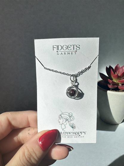 Sterling Silver | 14KT Gold Filled Mini Crystal Fidget Wire Wrapped Pendant