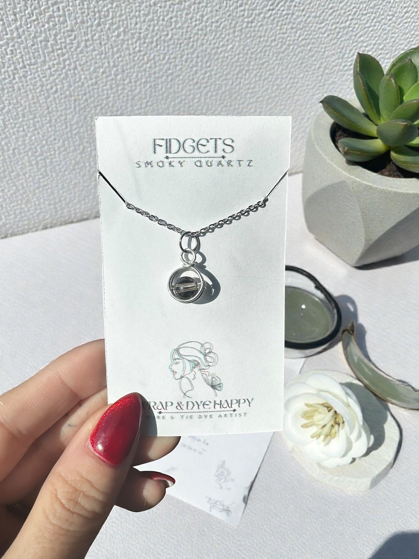 Sterling Silver | 14KT Gold Filled Mini Crystal Fidget Wire Wrapped Pendant