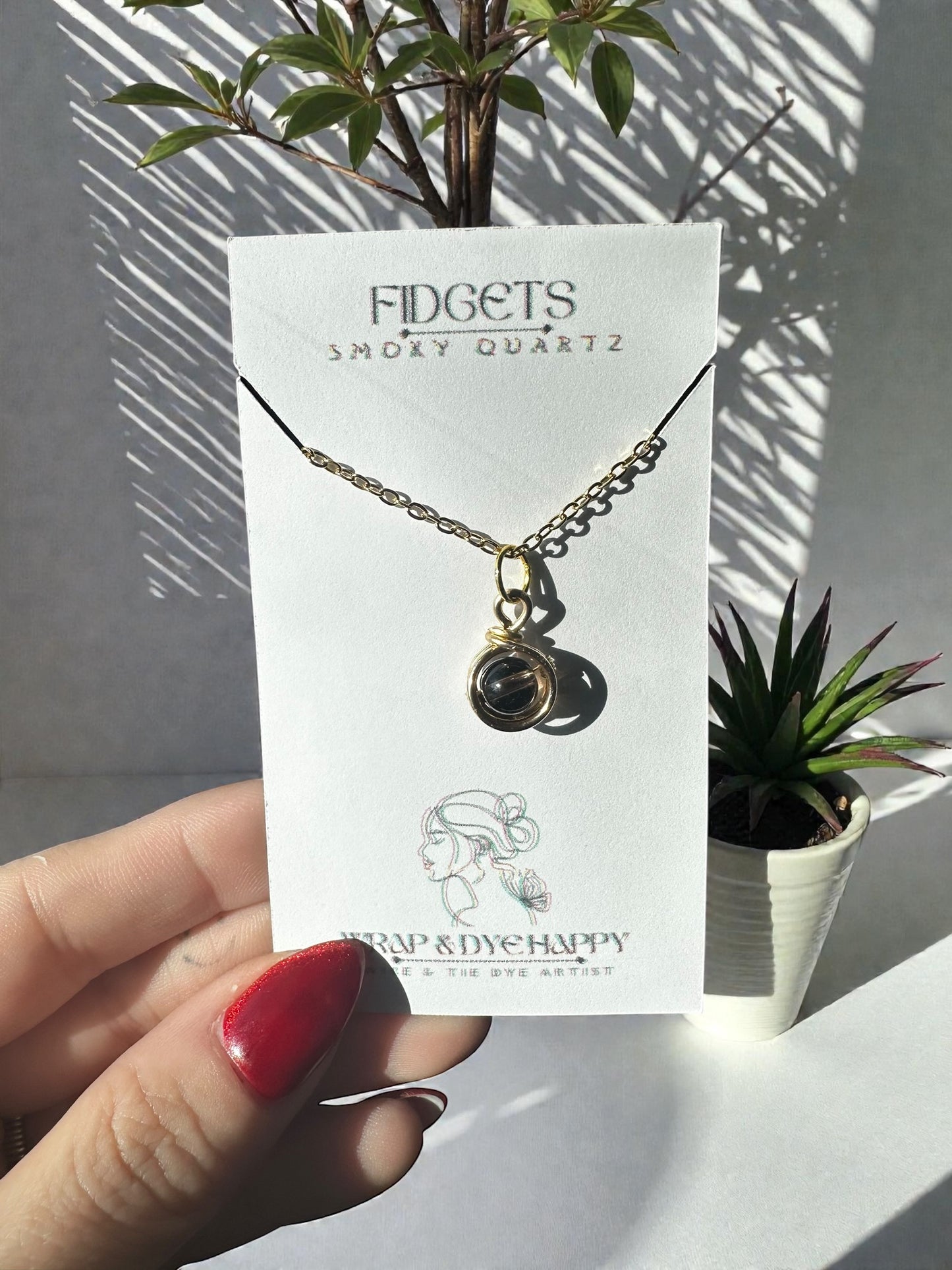 Sterling Silver | 14KT Gold Filled Mini Crystal Fidget Wire Wrapped Pendant