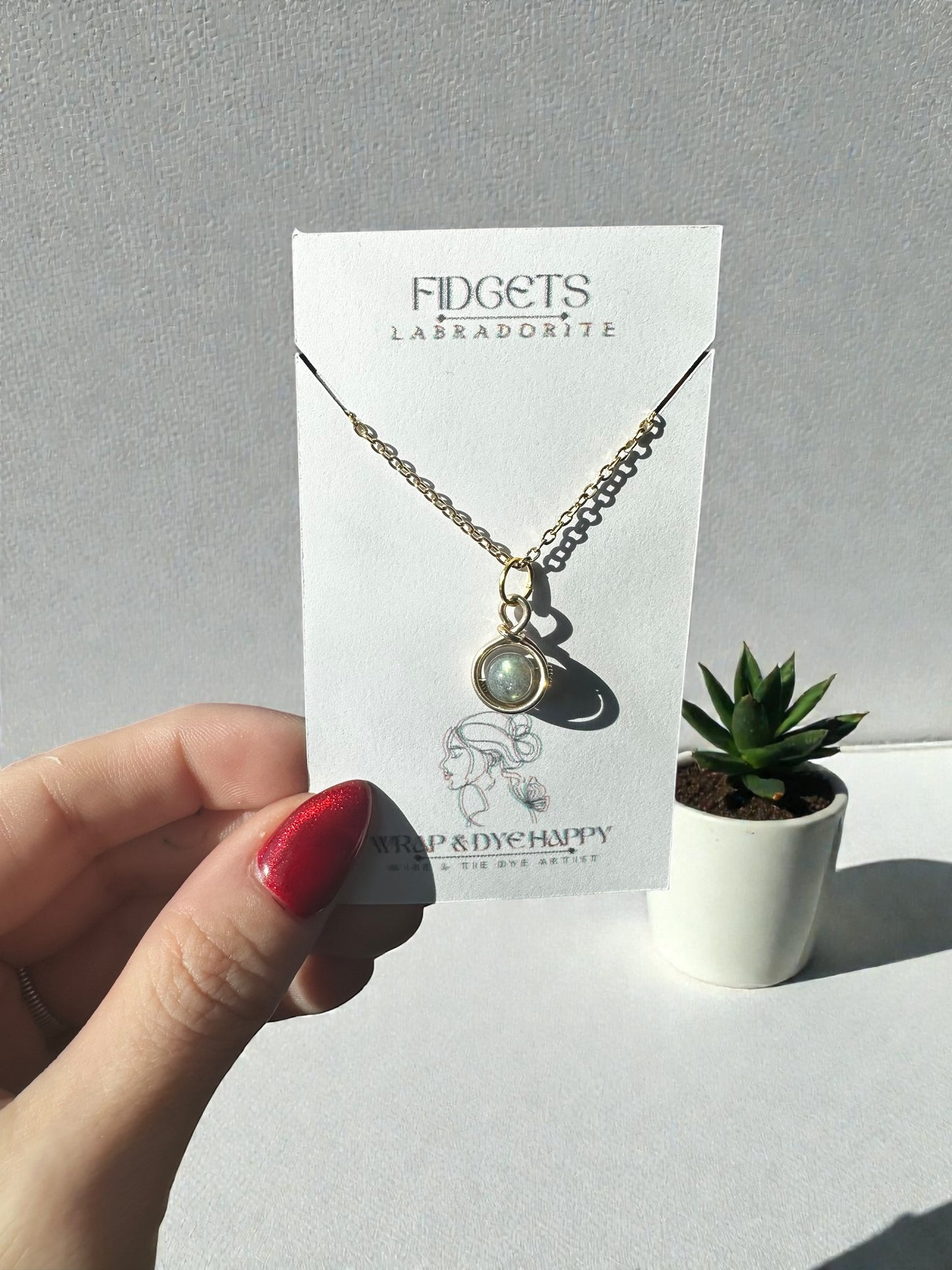 Sterling Silver | 14KT Gold Filled Mini Crystal Fidget Wire Wrapped Pendant