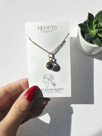 Sterling Silver | 14KT Gold Filled Mini Crystal Fidget Wire Wrapped Pendant