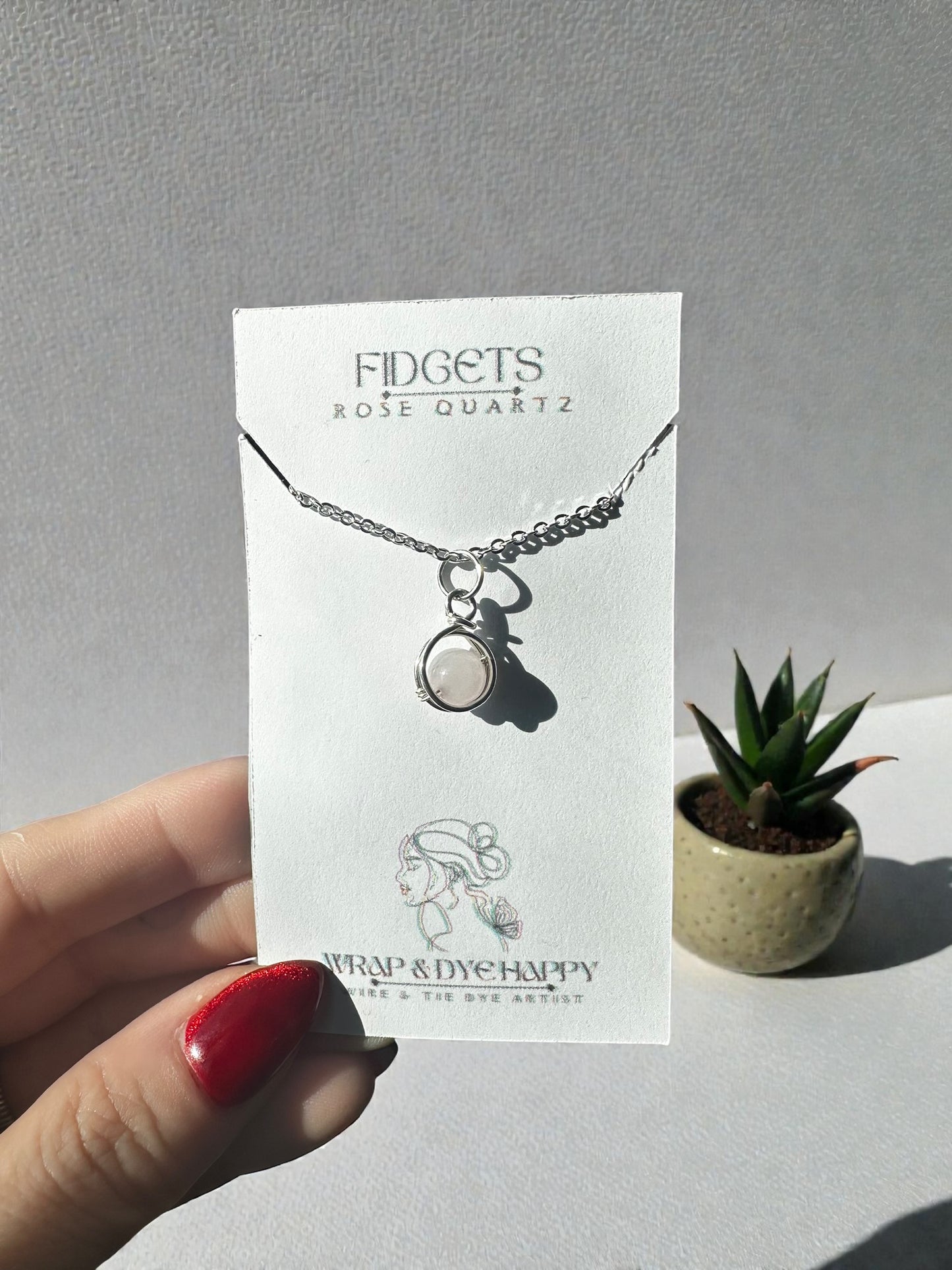 Sterling Silver | 14KT Gold Filled Mini Crystal Fidget Wire Wrapped Pendant