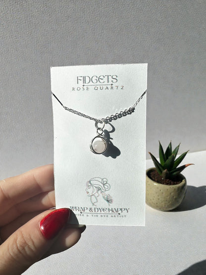 Sterling Silver | 14KT Gold Filled Mini Crystal Fidget Wire Wrapped Pendant