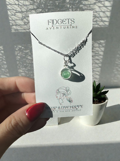 Sterling Silver | 14KT Gold Filled Mini Crystal Fidget Wire Wrapped Pendant