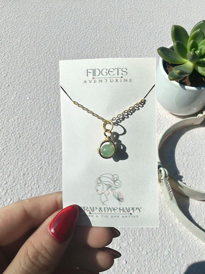 Sterling Silver | 14KT Gold Filled Mini Crystal Fidget Wire Wrapped Pendant