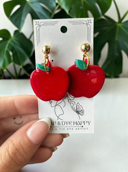 Hypoallergenic Clay Apples Dangle/Stud Earrings