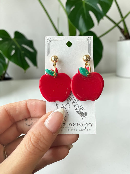 Hypoallergenic Clay Apples Dangle/Stud Earrings