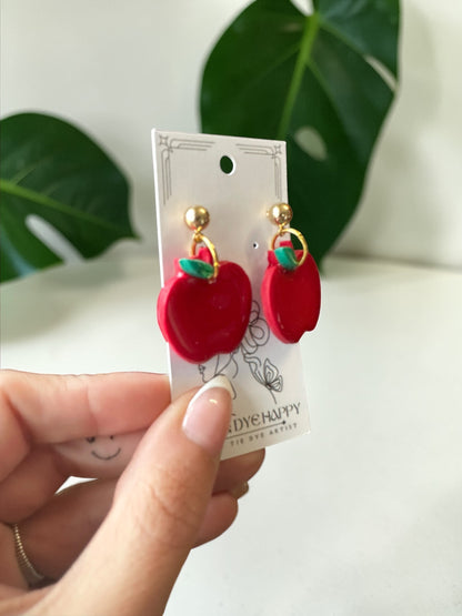 Hypoallergenic Clay Apples Dangle/Stud Earrings