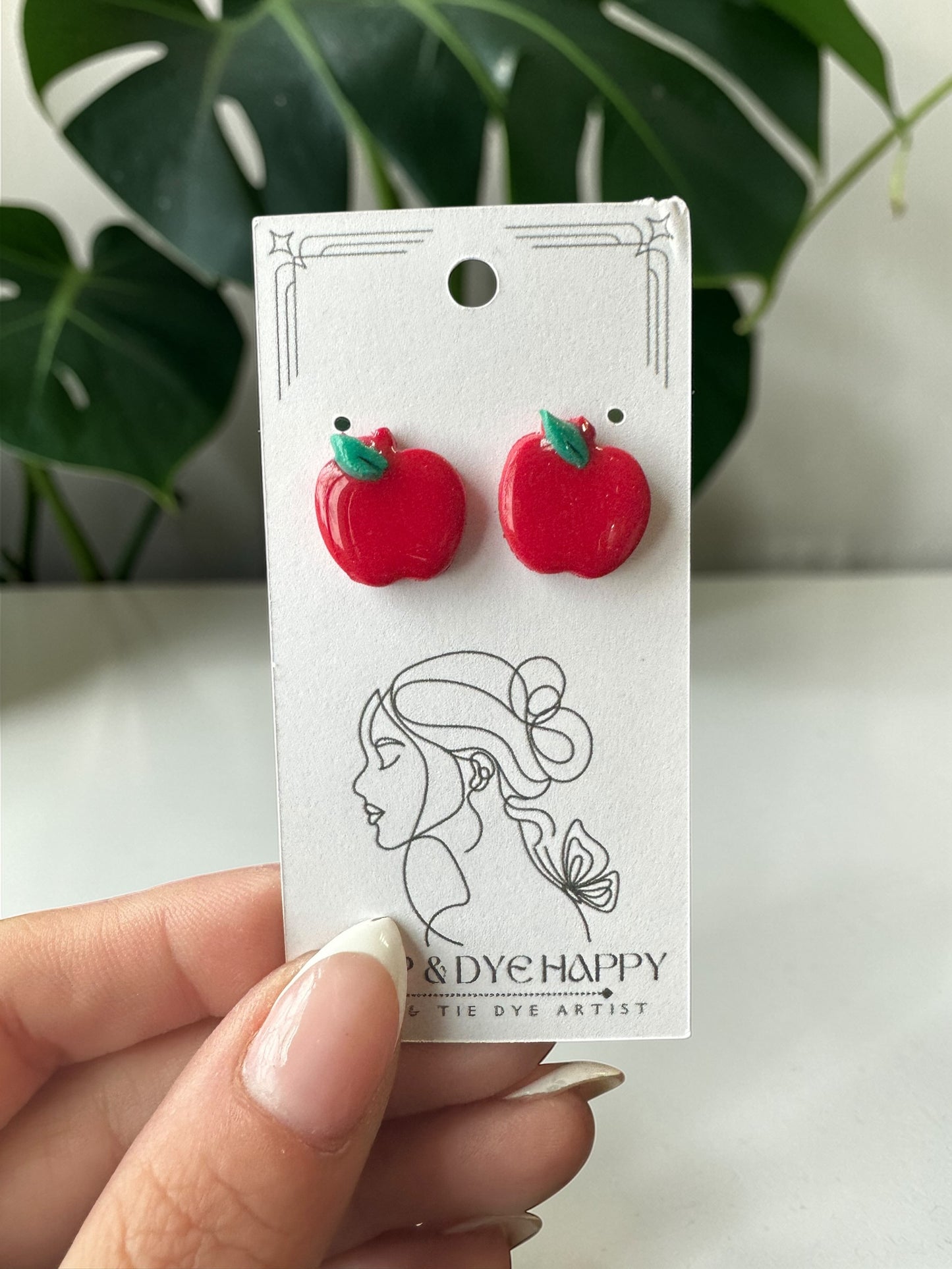 Hypoallergenic Clay Apples Dangle/Stud Earrings
